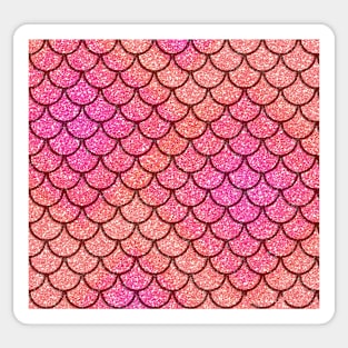 Mermaid Scales Faux glitter in Pink Sticker